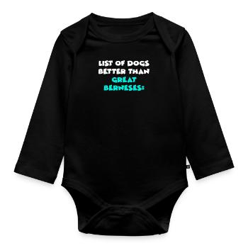 Great Berneses - Baby Bio-Langarm-Body - Schwarz - Vorne