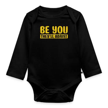 Motivate Inspire Encouragement Positivity Slogan - Organic Longsleeve Baby Bodysuit - black - Front