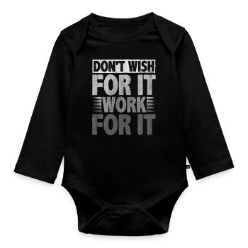 Motivate Inspire Encouragement Positivity Slogan - Organic Longsleeve Baby Bodysuit - black - Front