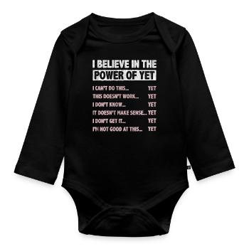 Motivate Inspire Encouragement Positivity Slogan - Organic Longsleeve Baby Bodysuit - black - Front