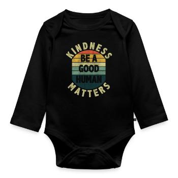 Motivate Inspire Encouragement Positivity Slogan - Organic Longsleeve Baby Bodysuit - black - Front
