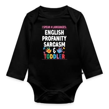 Childcare Daycare Provider Teacher - Organic Longsleeve Baby Bodysuit - black - Front
