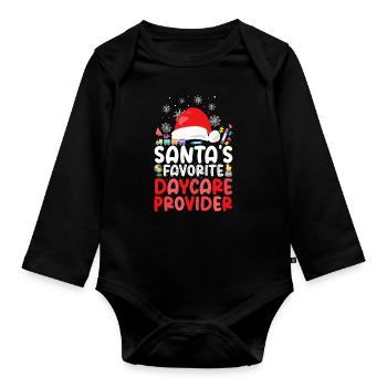 Childcare Daycare Provider Teacher - Organic Longsleeve Baby Bodysuit - black - Front