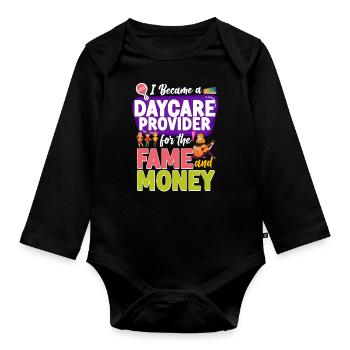 Fournisseur de services de garde d’enfants Enseignant - Body Bébé bio manches longues - noir - Devant
