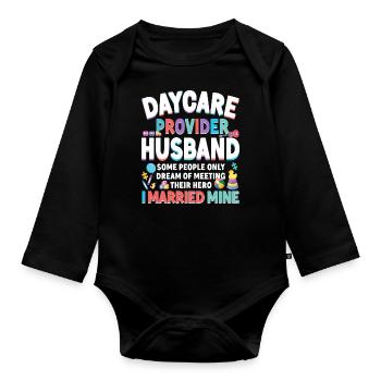 Childcare Daycare Provider Teacher - Organic Longsleeve Baby Bodysuit - black - Front