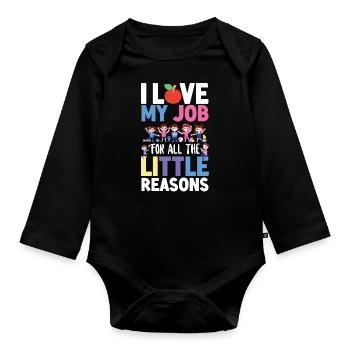 Childcare Daycare Provider Teacher - Organic Longsleeve Baby Bodysuit - black - Front