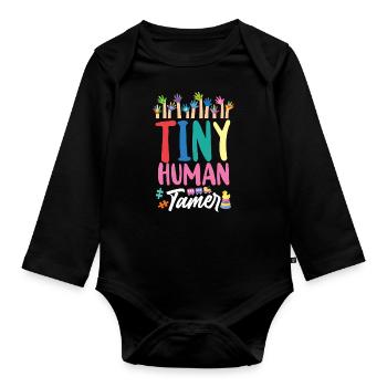 Childcare Daycare Provider Teacher - Organic Longsleeve Baby Bodysuit - black - Front