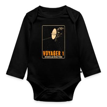 Voyager 1 - Vaisseau spatial interstellaire - Body Bébé bio manches longues - noir - Devant