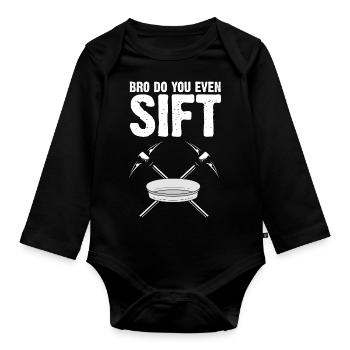 Gold Diggers Panning Gold Gold Mining Designs - Organic Longsleeve Baby Bodysuit - black - Front