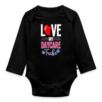 Childcare Daycare Provider Teacher - Organic Longsleeve Baby Bodysuit - black - Front
