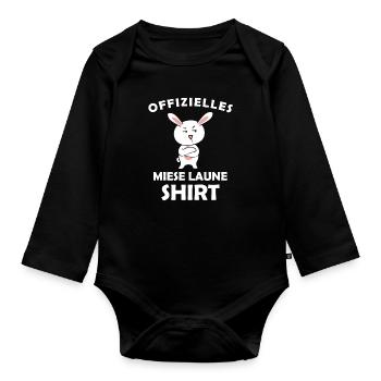 Offizielles Miese Laune Shirt - Baby Bio-Langarm-Body - Schwarz - Vorne