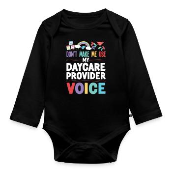 Fournisseur de services de garde d’enfants Enseignant - Body Bébé bio manches longues - noir - Devant