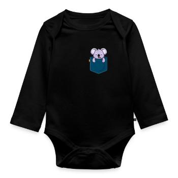Koala Koala Bear Australie Bear Gift - Body Bébé bio manches longues - noir - Devant
