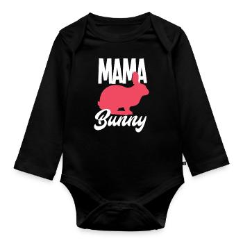 Rabbit Rabbit Pet Rabbit Mama Gift - Organic Longsleeve Baby Bodysuit - black - Front