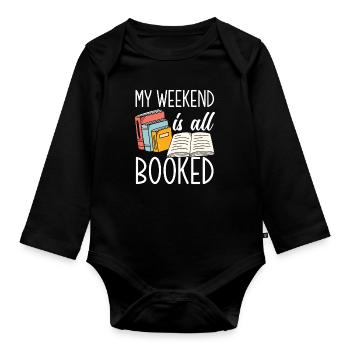 Bookworm Book Lover Librarian Gift - Organic Longsleeve Baby Bodysuit - black - Front