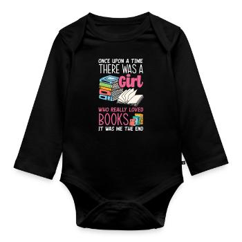 Bookworm Book Lover Librarian Gift - Organic Longsleeve Baby Bodysuit - black - Front