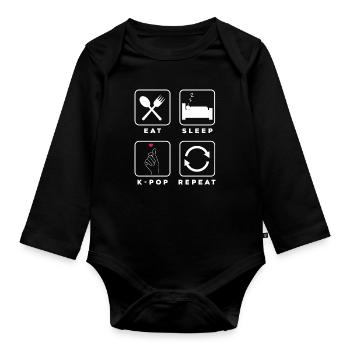 K-Pop K-Drama Musique pop coréenne - Body Bébé bio manches longues - noir - Devant