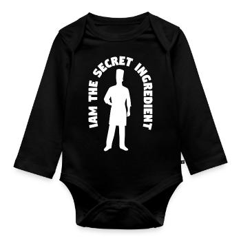 Cook -starred chef Gastro Restaurant - Organic Longsleeve Baby Bodysuit - black - Front