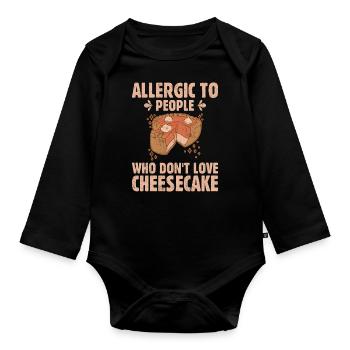 Allergic To People Who Don't Love Cheesecake Baker - Baby Bio-Langarm-Body - Schwarz - Vorne