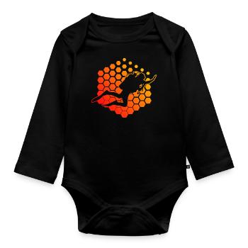 Women Men Free Dive Diving Diving Scuba Diving - Organic Longsleeve Baby Bodysuit - black - Front