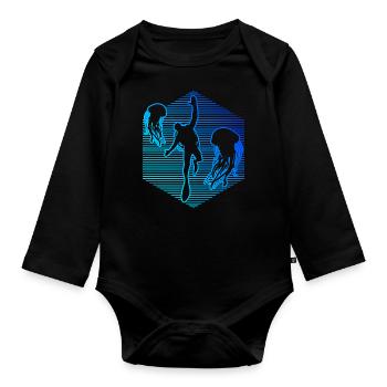 Hommes Femmes Diver Scuba Diver Scuba Diver - Body Bébé bio manches longues - noir - Devant