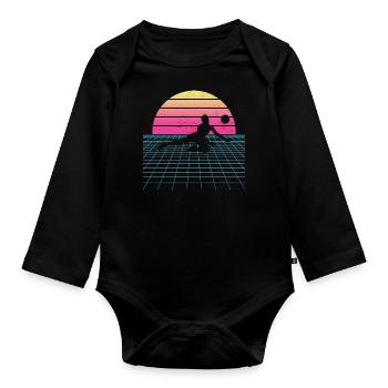 Volley féminin Volleyeur Volleyeur Masculin Volleyeur Volleyeur - Body Bébé bio manches longues - noir - Devant