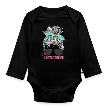 Fournisseur de services de garde d’enfants Enseignant - Body Bébé bio manches longues - noir - Devant