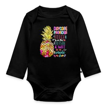 Childcare Daycare Provider Teacher - Organic Longsleeve Baby Bodysuit - black - Front