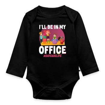 Childcare Daycare Provider Teacher - Organic Longsleeve Baby Bodysuit - black - Front