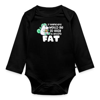 Si tout était aussi simple que de grossir - Body Bébé bio manches longues - noir - Devant