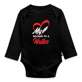 Author Author Funny Author Gift - Organic Longsleeve Baby Bodysuit - black - Front