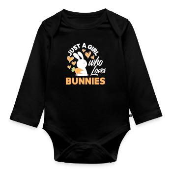 Rabbit Rabbit Pet Rabbit Mama Gift - Organic Longsleeve Baby Bodysuit - black - Front
