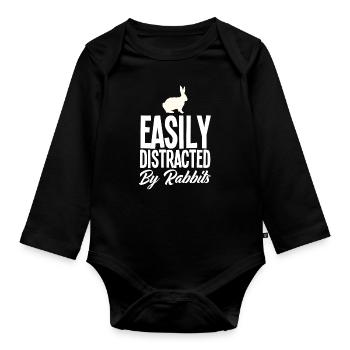 Rabbit Rabbit Pet Rabbit Mama Gift - Organic Longsleeve Baby Bodysuit - black - Front