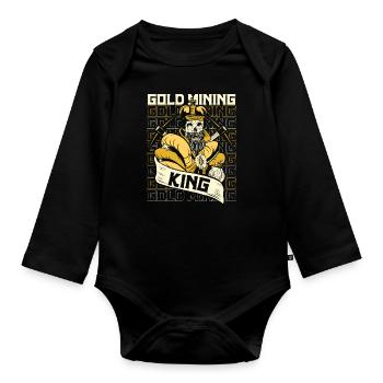Gold Mining Gold Mine - Organic Longsleeve Baby Bodysuit - black - Front