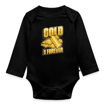Gold Mining Gold Mine - Organic Longsleeve Baby Bodysuit - black - Front