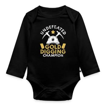 Goldbergbau Goldmine - Baby Bio-Langarm-Body - Schwarz - Vorne