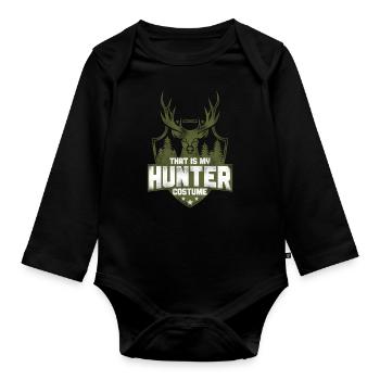 Chasseur de cerfs Buck Halloween - Body Bébé bio manches longues - noir - Devant