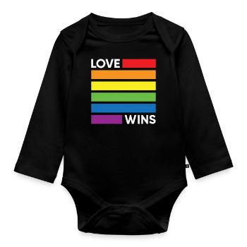 Liebe gewinnt - Baby Bio-Langarm-Body - Schwarz - Vorne