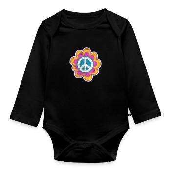 Hippie - Body Bébé bio manches longues - noir - Devant