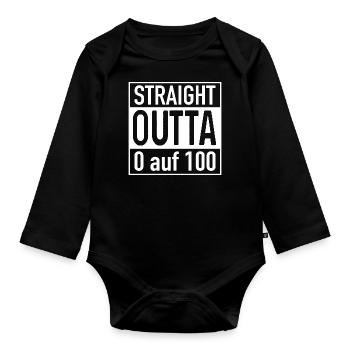 OUTTA direct 0 à 100 - Body Bébé bio manches longues - noir - Devant