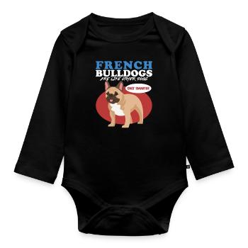 Français Cadeau Bulldog Français Bulldogs - Body Bébé bio manches longues - noir - Devant