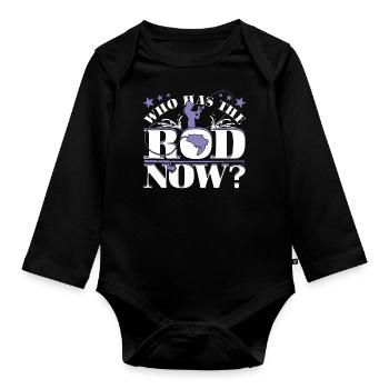 Feminist fishing - Organic Longsleeve Baby Bodysuit - black - Front
