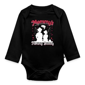 Maman Pêche - Body Bébé bio manches longues - noir - Devant