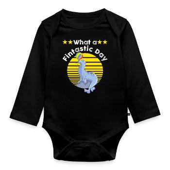 Seal of wordplay - Organic Longsleeve Baby Bodysuit - black - Front