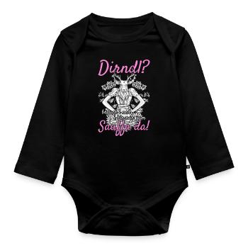 Damen Dirndl Ersatz Trachten Ersatz Bluse Kirmes - Baby Bio-Langarm-Body - Schwarz - Vorne