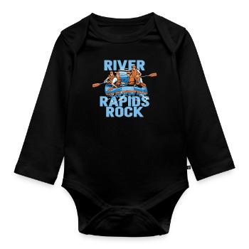 Rafting Wildwasser Kanu Kajak - Baby Bio-Langarm-Body - Schwarz - Vorne