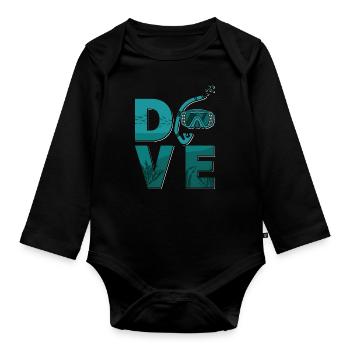 Freitaucher Freitauchen Apnoe Tauchen Geschenk - Baby Bio-Langarm-Body - Schwarz - Vorne