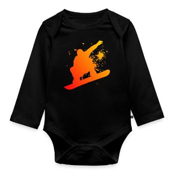 Mesdames sports d'hiver snowboard snowboard hommes - Body Bébé bio manches longues - noir - Devant