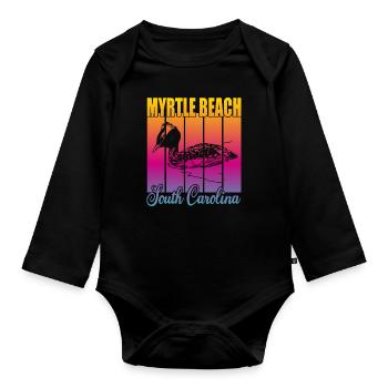 Myrtle Beach South Carolina - Organic Longsleeve Baby Bodysuit - black - Front