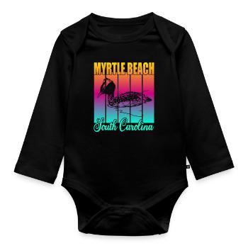 Myrtle Beach South Carolina - Organic Longsleeve Baby Bodysuit - black - Front